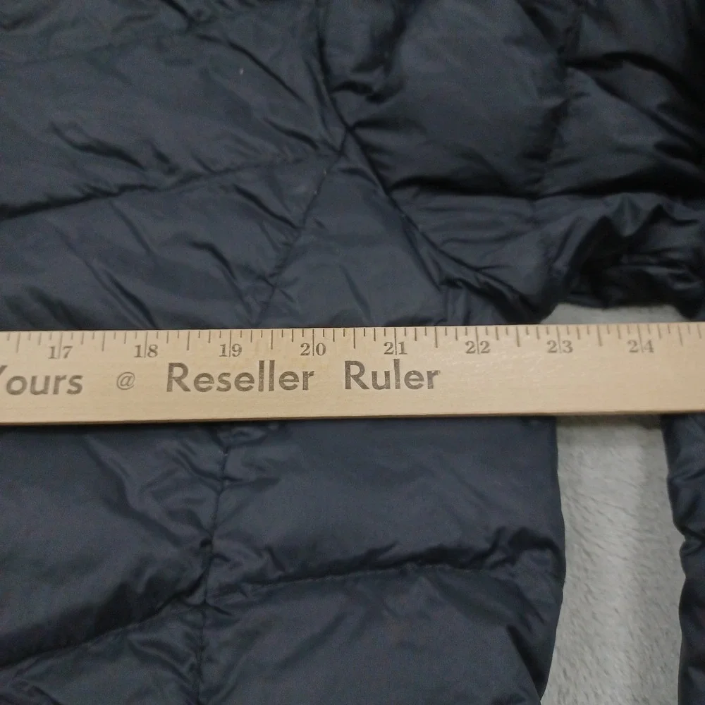Eddie Bauer‎ Jacket Womens XL Black EB650 Down Full Zip Hooded Pockets